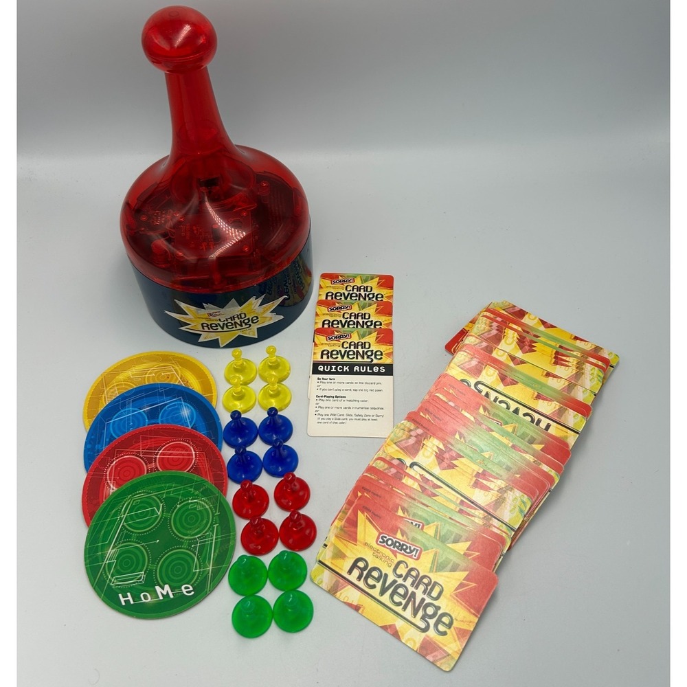 Sorry Electronic Talking Card Revenge Game Hasbro 2004 TESTED COMPLETE Red Pawn
